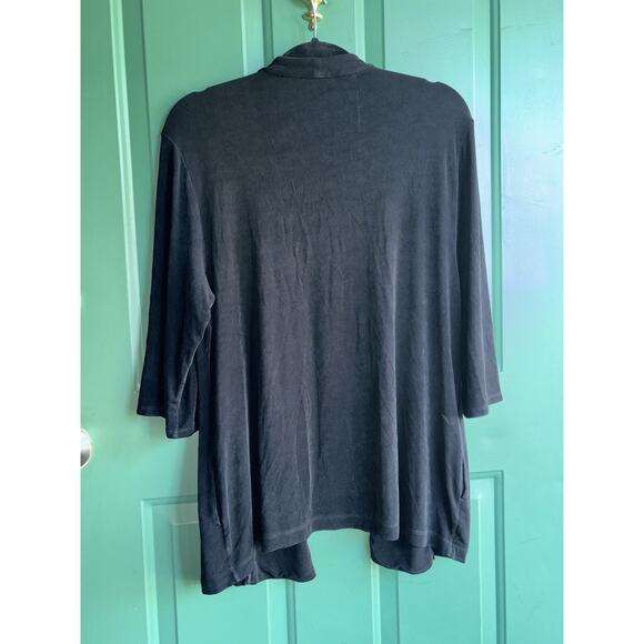 Chicos Travelers Size 3 US XL Cardigan Sweater Slinky Fabric With Pockets - Picture 6 of 8